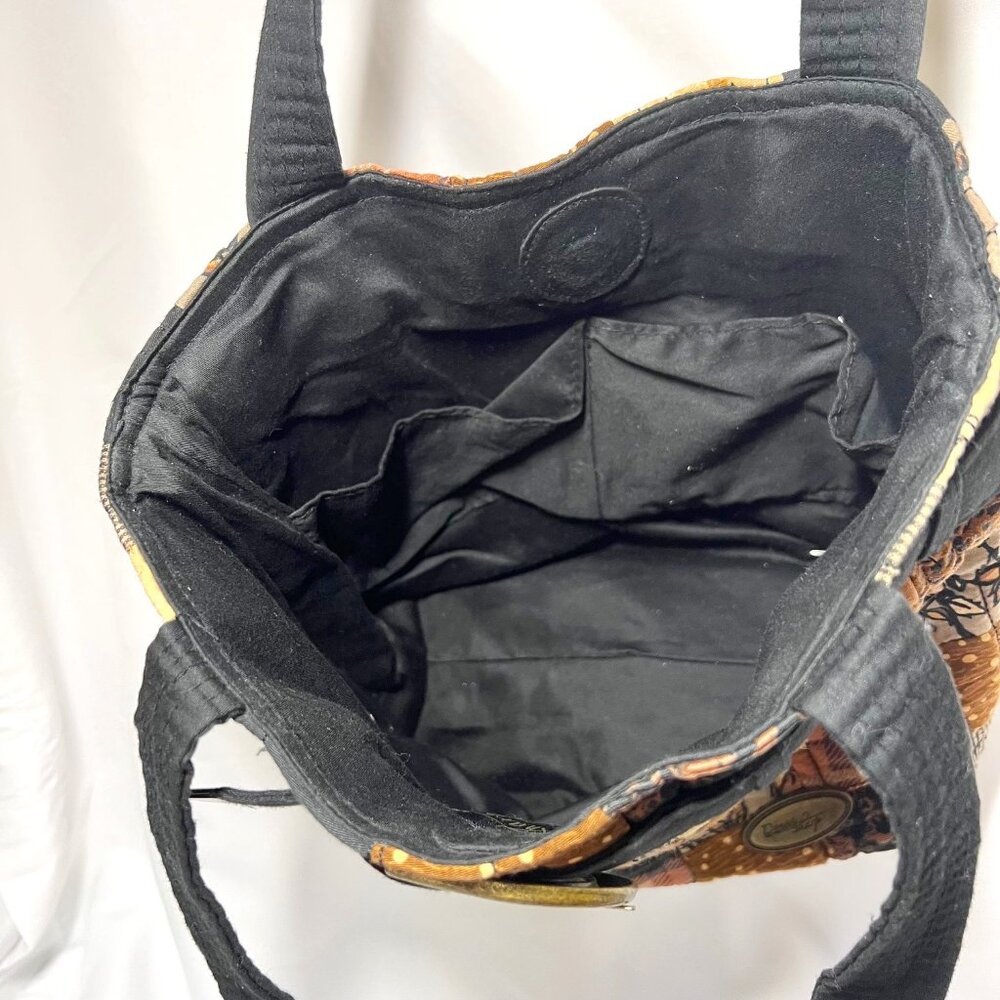 Donna Sharp Quilted Belt Buckle Purse-Brown Mix Medium Shoulder/Tote Purse Bag - Picture 10 of 16